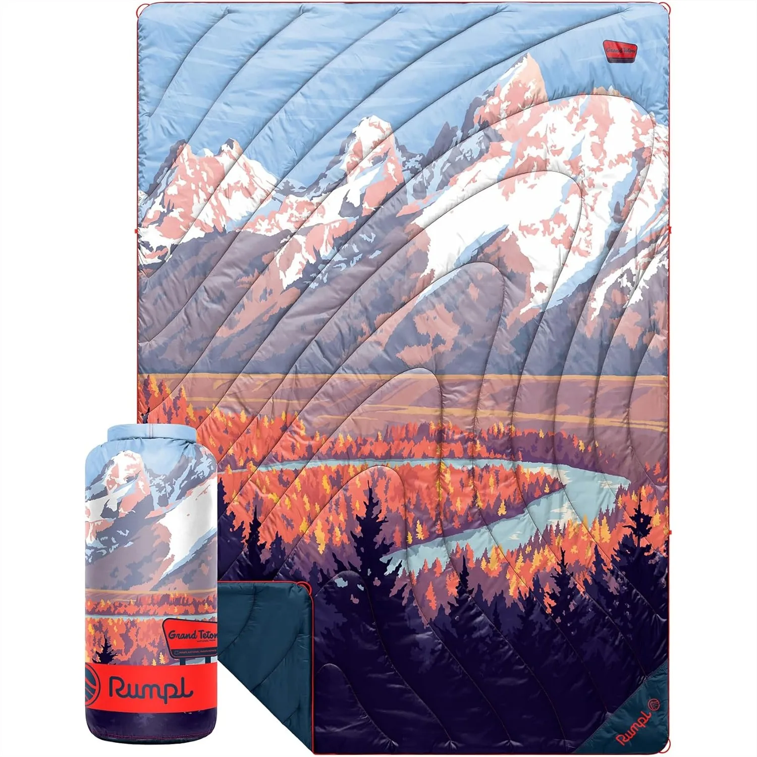 

Insulated Puffer Blanket for Camping and Outdoors, Grand Teton, Water-Resistant Ripstop, 52x75 inches