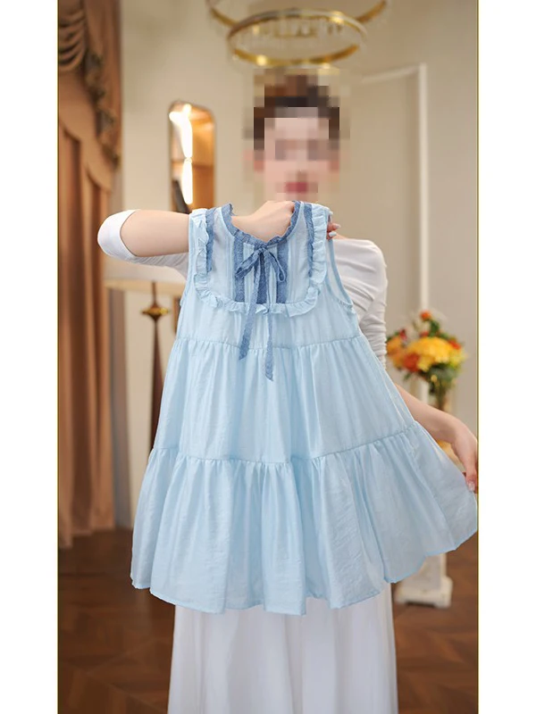 Vestido de Verão Sem Mangas para Meninas com Laço Borboleta, Leve e Respirável, Saia de Princesa, Moda Infantil, Novo Estilo ...