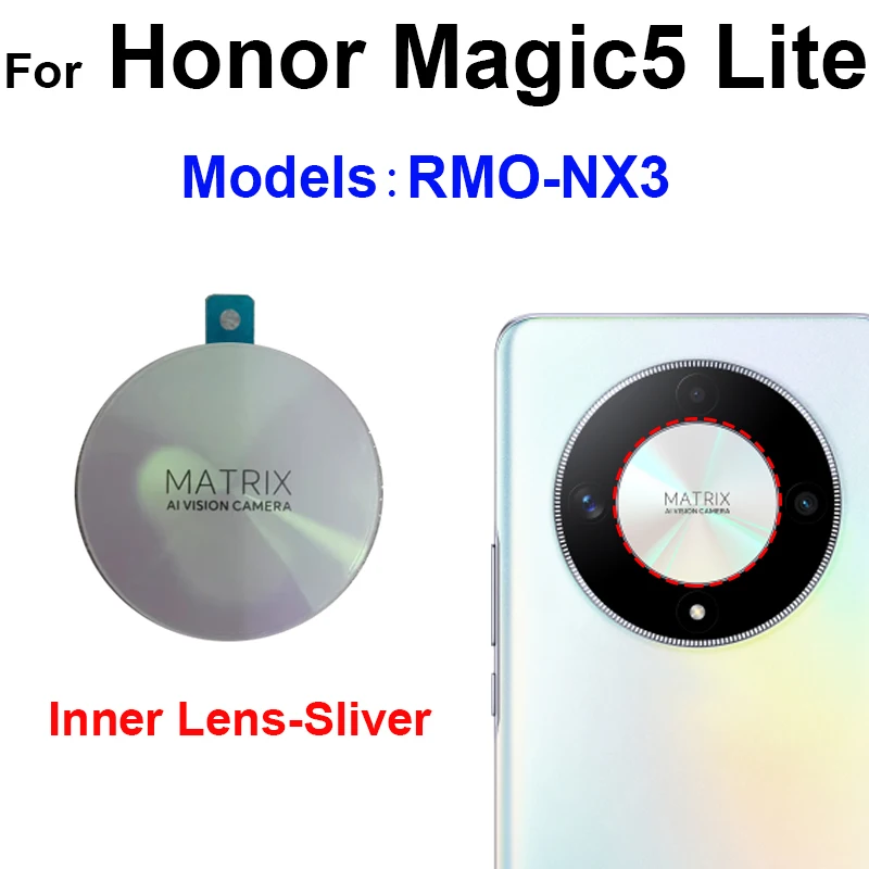 Rear Camera Lens Glass with Adhesive Sticker For Honor Magic5 Lite Magic 5 Lite Back Camera Glass innner Lens Replacement Parts