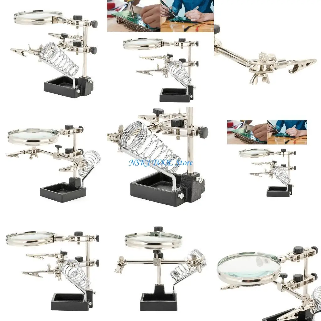 

L8RC Welding Glass Auxiliary Clip Magnifier Solder Iron Stand Repair Tool