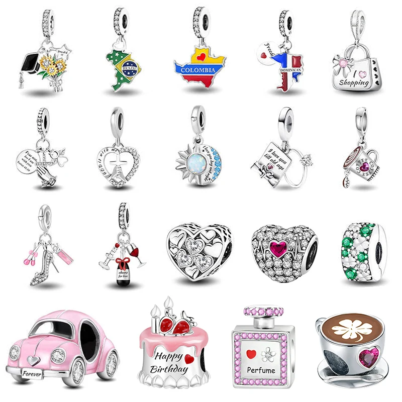 

Стерлингового Серебра 925 пробы, подсолнух, автомобильные звезды, луна, безопасные подвески, бусины, подходят для браслета «сделай сам», ожерелья, подарок ювелирных изделий высокого качества