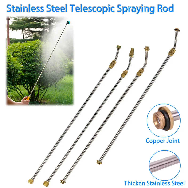 Stainless Steel Telescopic Spraying Rod 0.5-1m Copper Joint For Electric Hand Sprayer Outdoor Garden Spraying Accessories