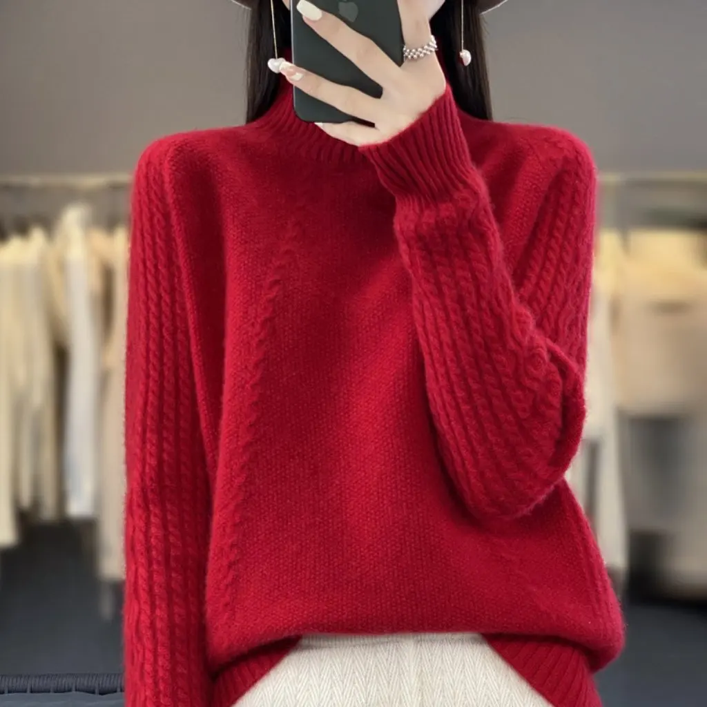 

Korean Twist Knitted Sweater Autumn Winter Loose Fashionable Versatile Woolen Top Quality Stylish Commuting Overhead Shirt