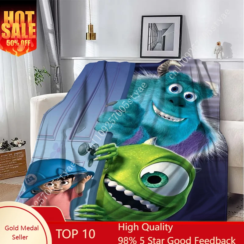 

Monster Inc Blankets Disney Cartoon Plush Blanket Soft Indoor Decoration Child Holiday Party Boy Girl Gifts Warm Custom Quilt