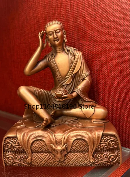 15CM Tibet Mirarepa Guru Master Buddha Copper Statue