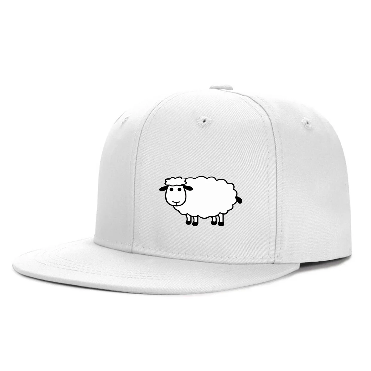 Verstellbare Unisex-Baseballkappe – Streetstyle-Mütze mit flacher Krempe und Schafmuster, lässige, vielseitige und personalisierte Mütze – Detail 4