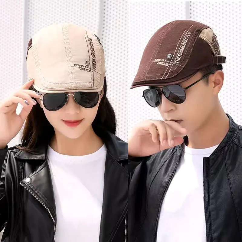 New Korean version of beret four seasons versatile men and women outdoor simple versatile casual front hat image 2