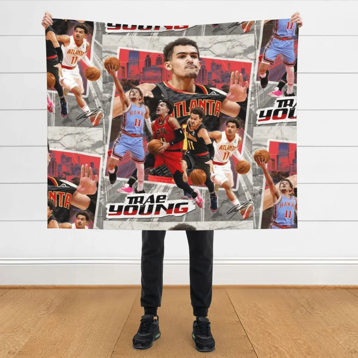 

Trae Young Throw Blanket Travel Sofa Quilt Soft Plaid Blankets