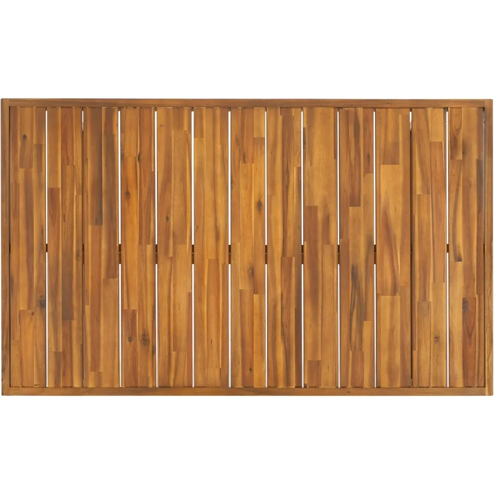 Duncan Natural Brown Solid Wood Slatted Coffee Table - Outdoor Collection