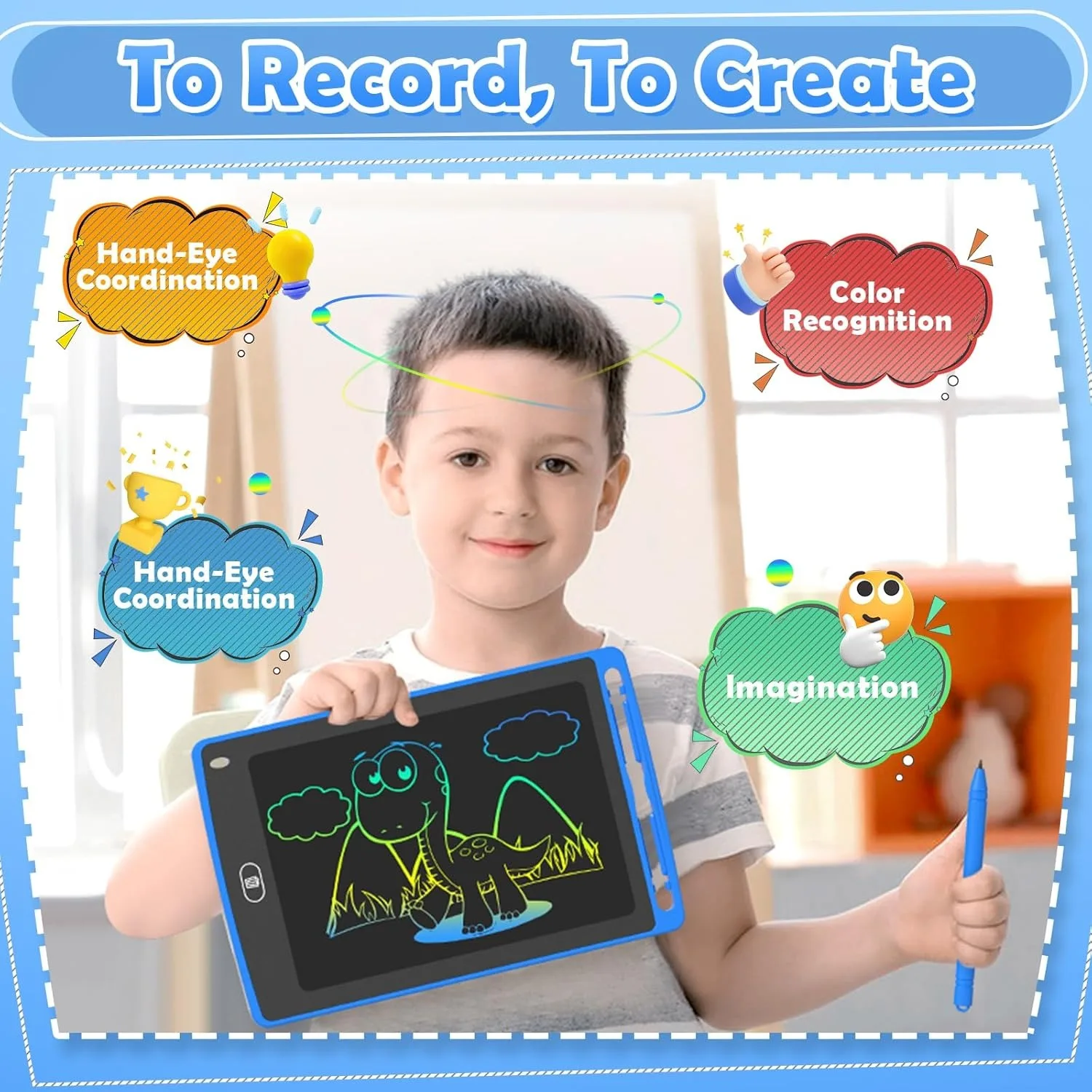 Pack LCD Writing Tablet for Kids, 8.5 Inch Colorful Doodle Board Drawing Tablet, Educational Learning Toys Birthday Gifts for Boys Girls Age view 2