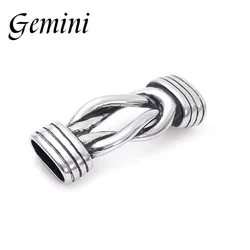 10pcs Stainless Steel Connectors Infinity Knot Charm Beads 12*6mm Flat Leather for DIY Bracelet Findings Jewelry Making Parts