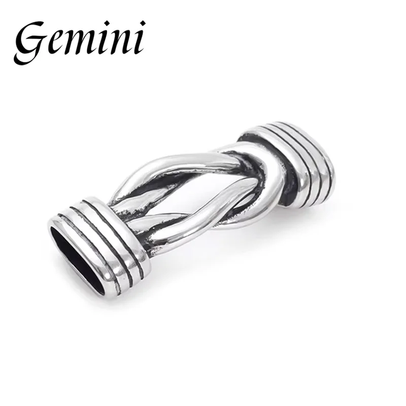 10pcs Stainless Steel Connectors Infinity Knot Charm Beads 12*6mm Flat Leather for DIY Bracelet Findings Jewelry Making Parts