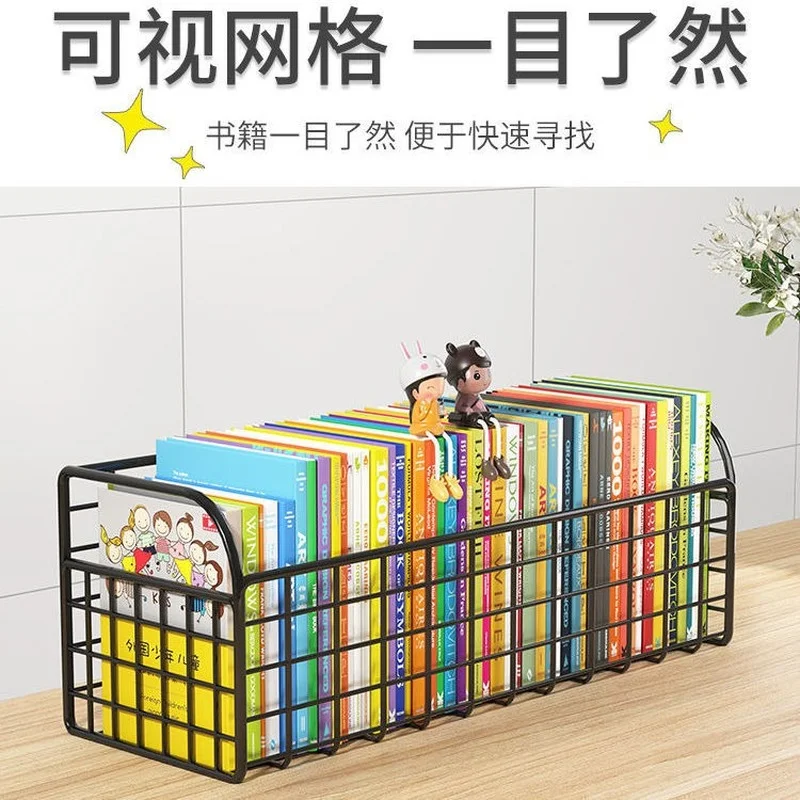 Metal Iron Bookshelf Office Students Dormitory Desktop Storage Bookcase Rack Sundries Table Pantry Organizer Book Shelf Librero