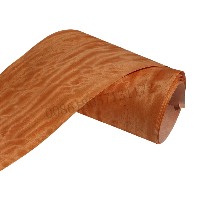 Custom Natural Persian Figured Wood Veneer,about 20x250cm, 0.25mm thick, for Furniture & DIY Woodworking,Warm Orange