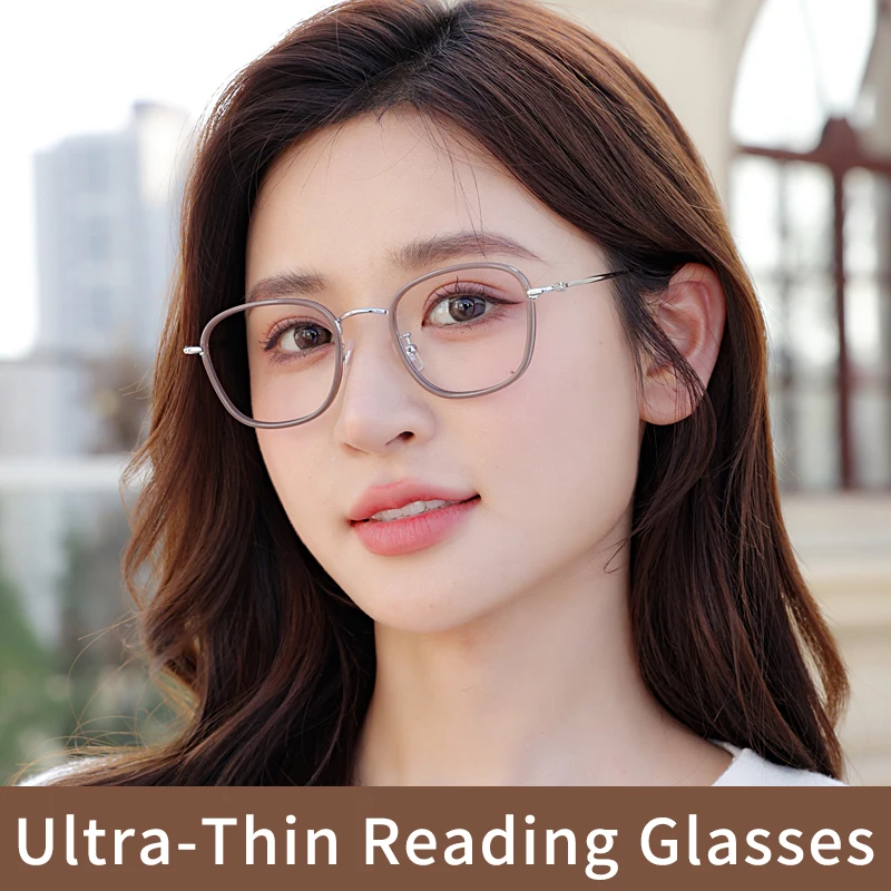 

Anti Blue Light Reading Glasses Luxury Frame UltraThin Optical Magnifying Glasses Stylish Presbyopia Eyeglasses for Women