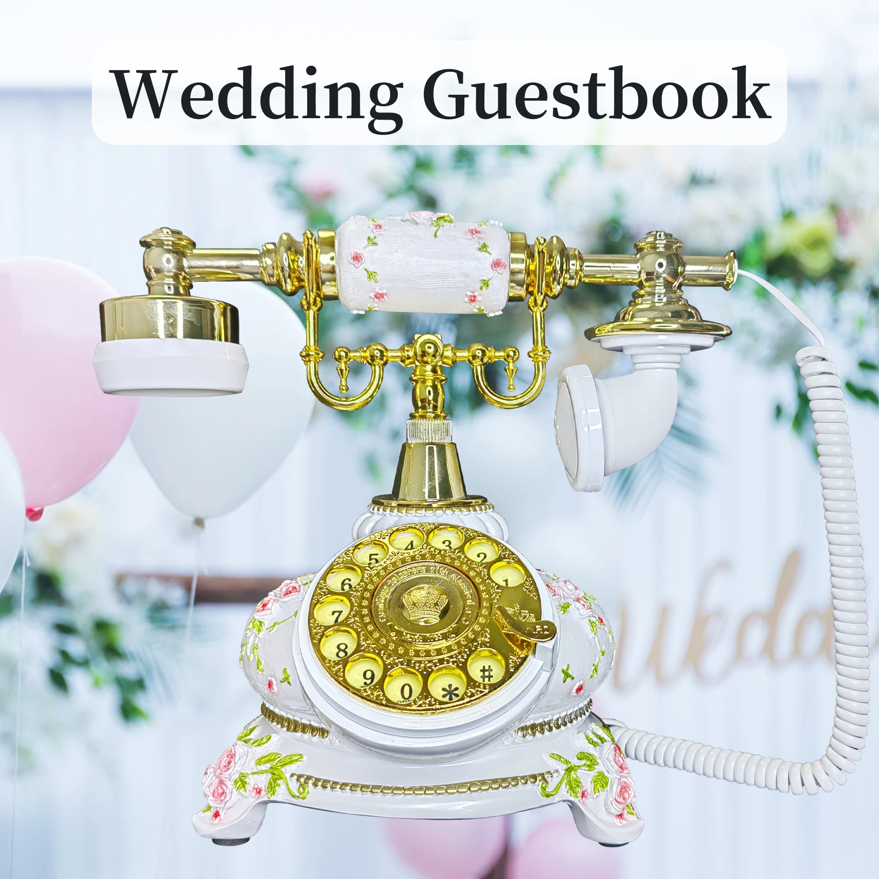 Retro Dictaphone Vintage Landline Wedding Party Audio Message Blessings Voice Guestbook Sentimental Artistic Exquisite Ornaments