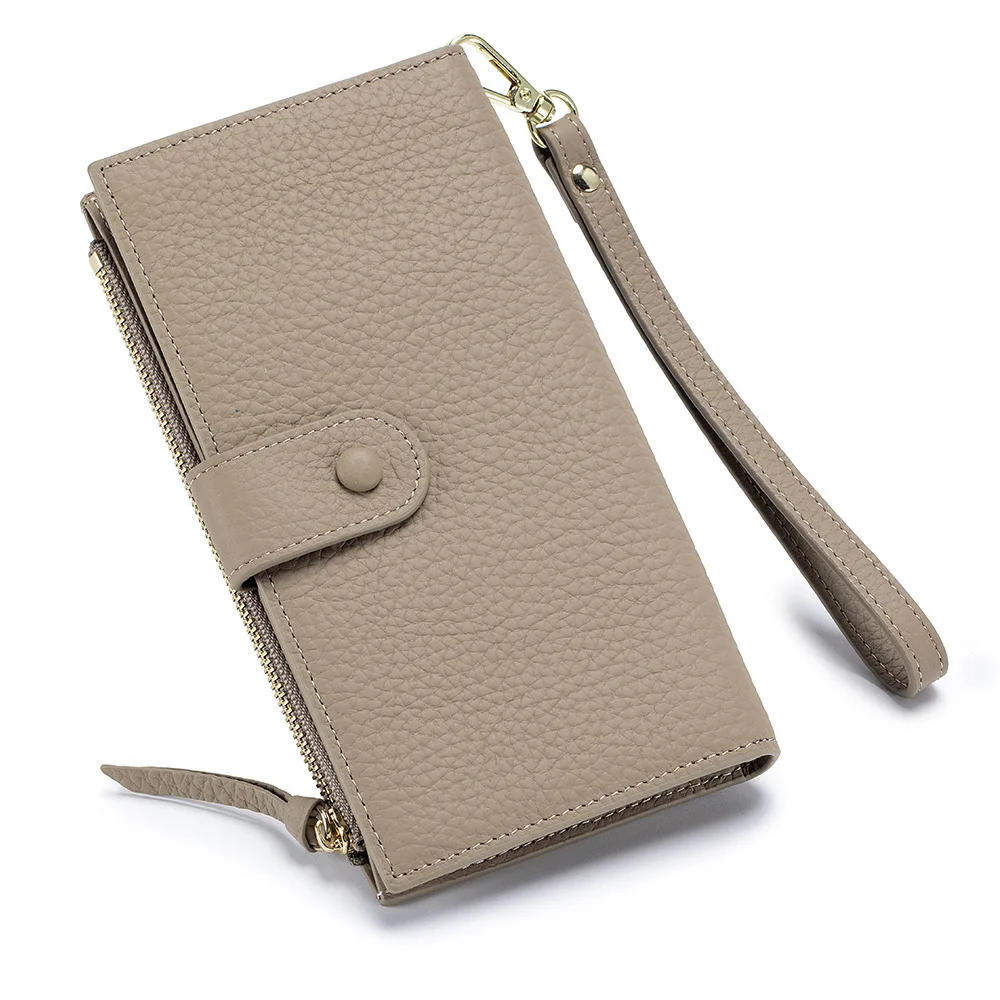 Card Holder Genuine Leather Purse Women Long Real Cow Leather Wallet Cowhide Clutch Bag