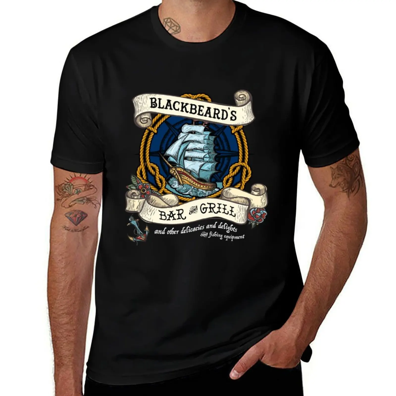 

Blackbeard_s Bar and Grill (2) T-Shirt man t shirt graphic man t shirt designer T-Shirt