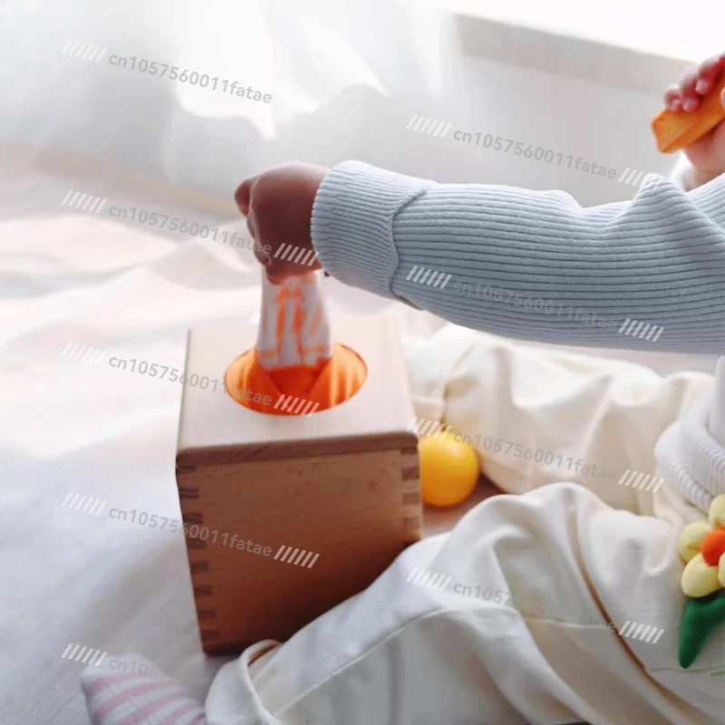 صندوق مناديل Lequan Beech للرسم الورقي السحري، ألعاب الضخ للأطفال من مايو إلى 18 شهرًا للتعليم المبكر