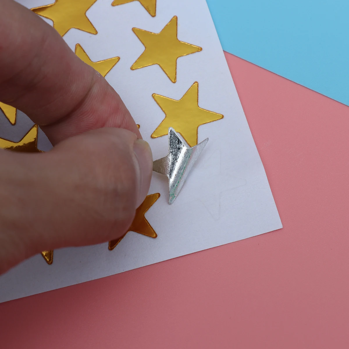 10Pcs Star Stickers Reward Sparkle Golden Self Adhesive for Students Classroom Reports Certificates Stars Stickers