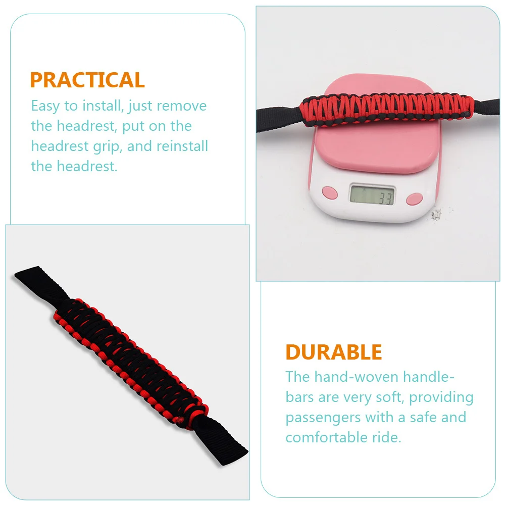 

2Pcs Automotive Grab Handles Durable Oxford Cloth Car Headrest Grip Soft Rear Seat Safety Handle Replacement