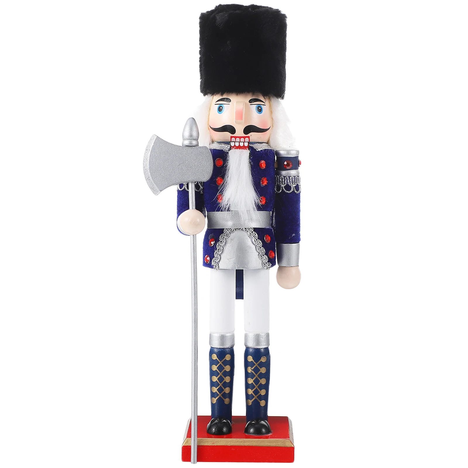 

Nutcracker Ornament Xmas Traditional Soldier Sculpture Crafts Retro Decor Mini Ornaments Vintage Home Wooden Walnut Collection