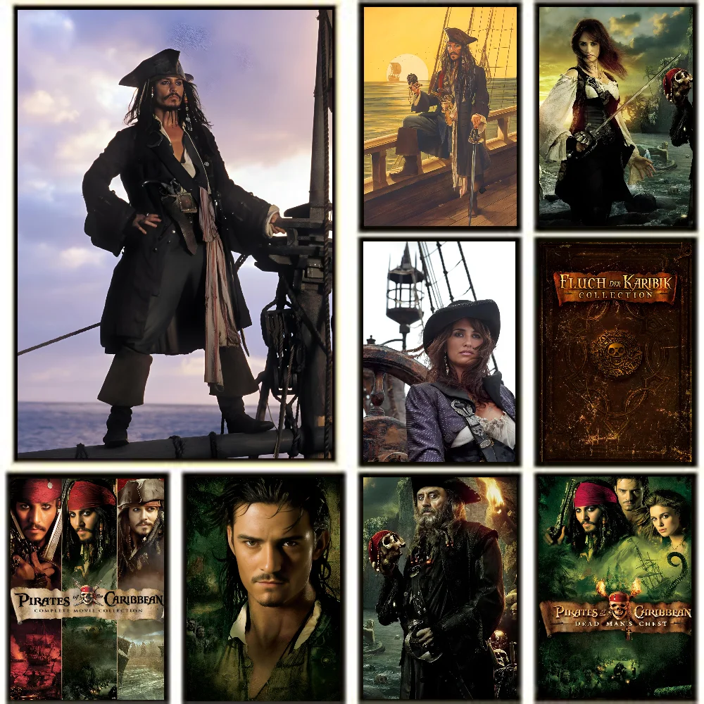 Póster de Piratas del Caribe, pegatinas artísticas de murales de pared, decoración de sala de juegos, regalos, pintura Kawaii HD, coches de gato, 1 unidad