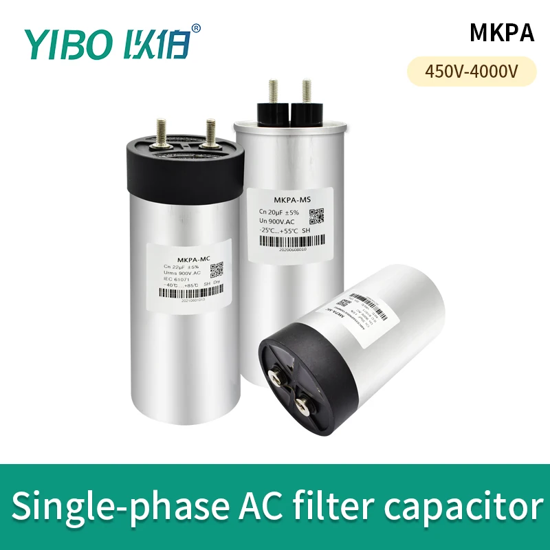 YIBO MKPA Single Phase Filter Capacitor 750V 900V Self Healing AC Capacitor Low Loss Low Voltage Power Capacitor