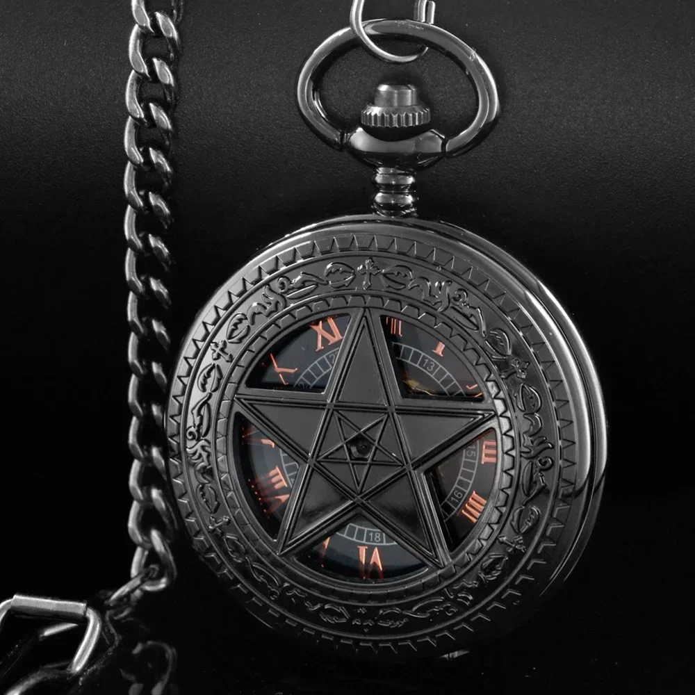 Retro Hand Winding Mechanical Pocket Watch Men Antique Roman Numbers Dial Pendant Clock Skeleton Watches Fob Chain Clock for Men