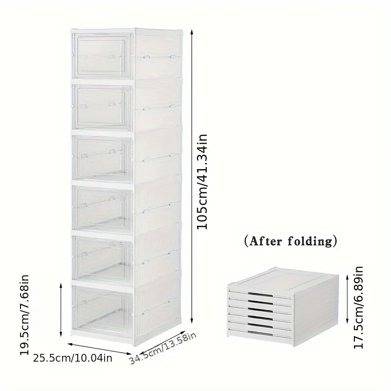 Stackable Shoe Organizer -Dustproof Storage Cabinet with Doors - Durable Plastic Boot and Accessory Rack