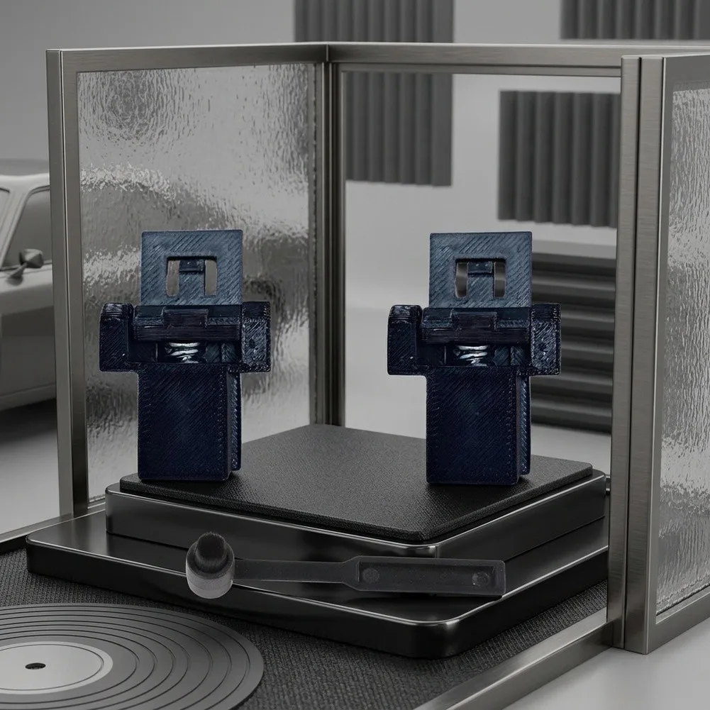 Dust Cover Hinges Replacement Kit for Mustang Turntables Designed for Ion Compatibility Includes 2 Hinges and 1 Brush