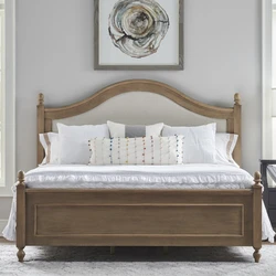 American solid wood cloth bed double bed 1.8m master bedroom French Japanese log oak single 1.5