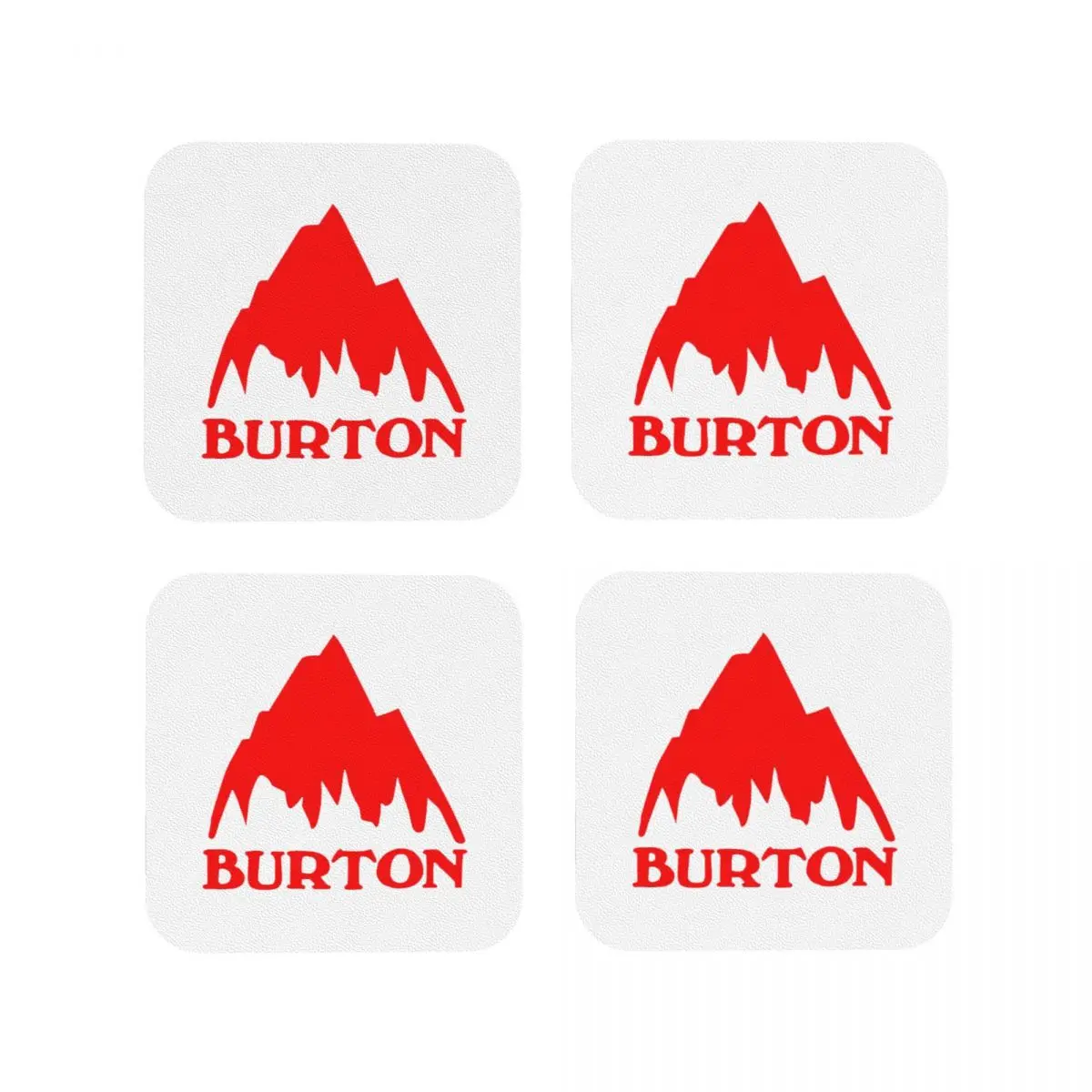 Burton Snowboard Sportive Coasters Kitchen Placemats Non-slip Insulation Cup Coffee Mats For Decor Home Tableware Pads Set of 4