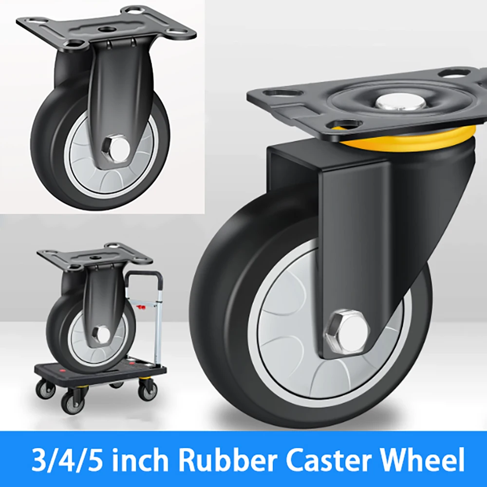 1-4Pcs 3/4/5 inch Wanxiang Wheel Handcart Directional Wheel Flatbed Truck Steering Wheel Silent and Smooth Heavy Duty Caster