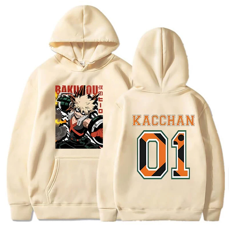 My Hero Academia Women Men Autumn Winter Hoodies Anime Bakugou Katsuki Printed Streetwear Street Trending Hooded Sweatshirt