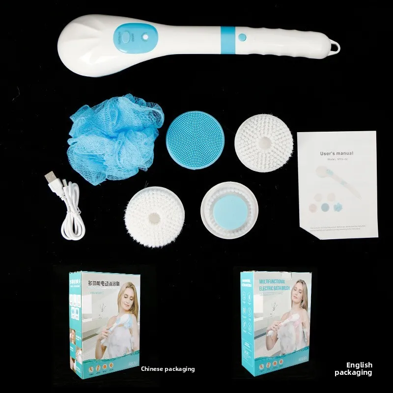 waterproof-bath-brush-long-handle-silicone-automatic-back-scrubbing-bath-brush-anti-slip-personal-hygiene-tool