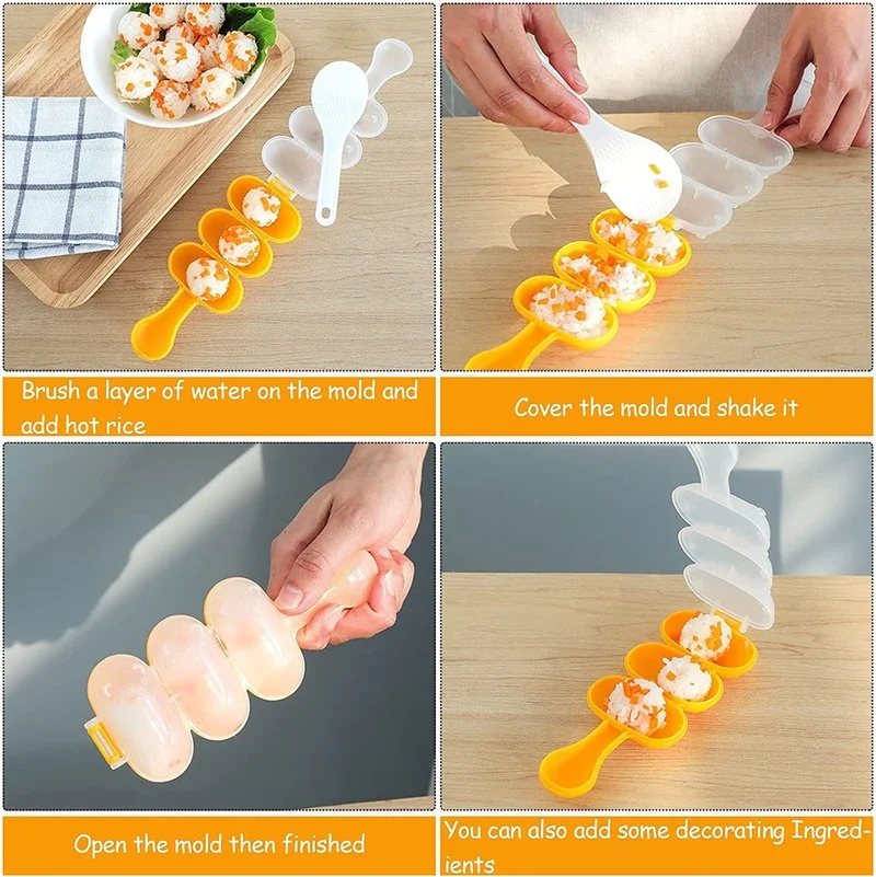 Egg Sushi Rice Mold Non-stick Rice Ball Making Milkshake Rice Ball Making Mold Shaker Animal Boiled Egg Sushi Mold