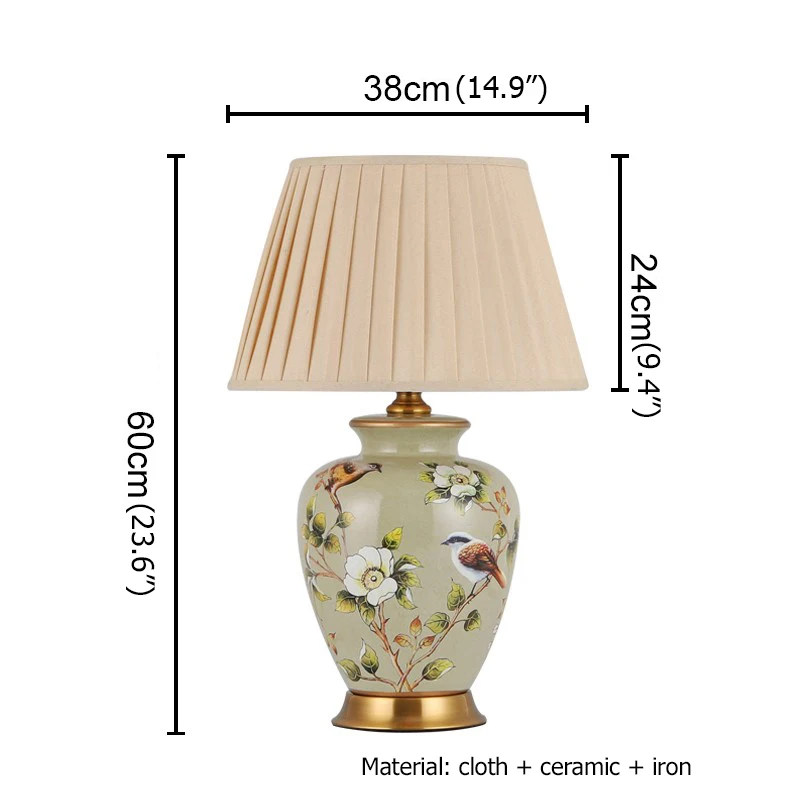 AFRA Ceramic Table Lamp Desk Light Luxury Modern LED Pattern Design  For Home Bedroom Living Room