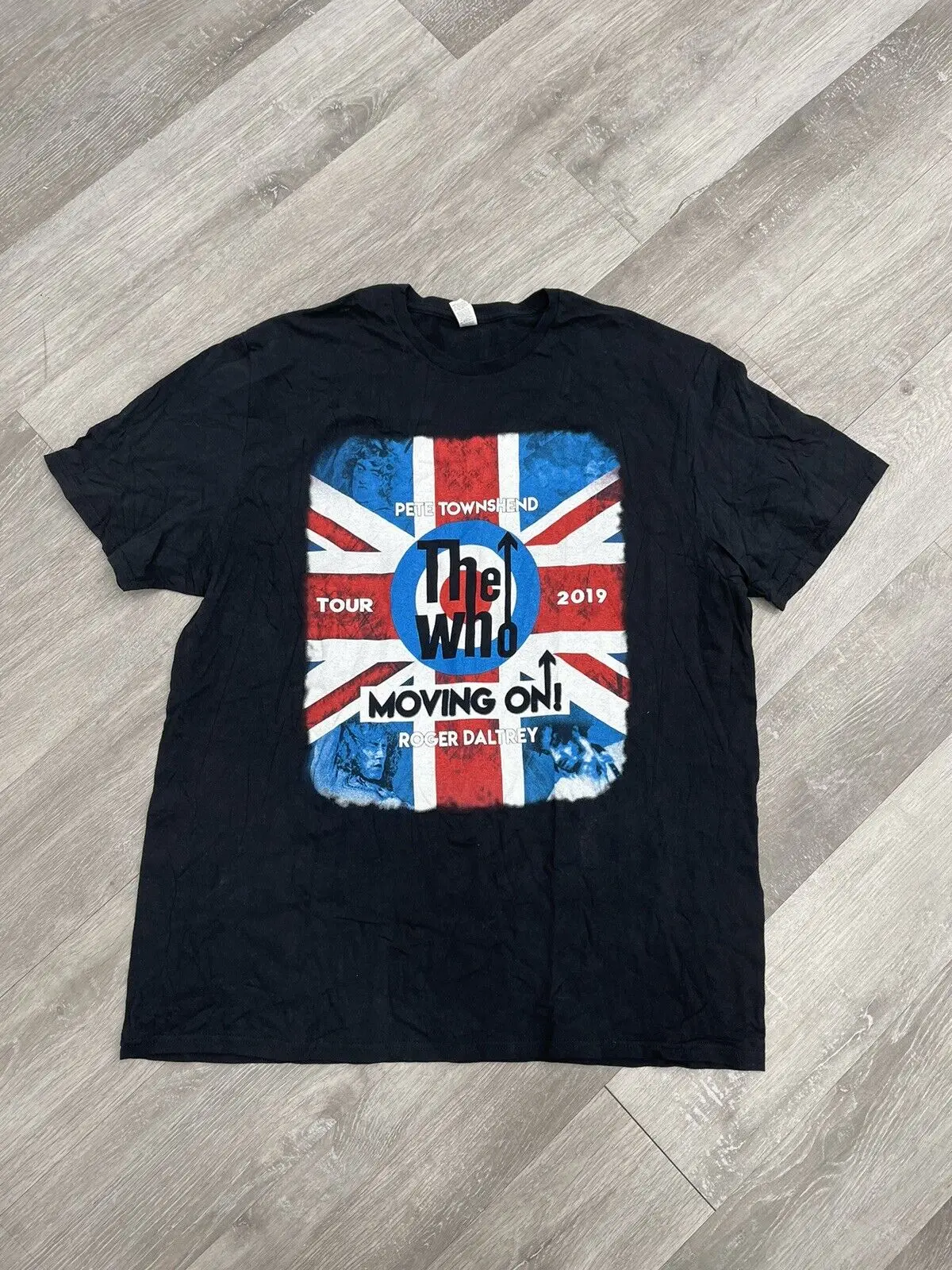 The WHO Moving On 2019 Tour T Shirt Pete Townshend Roger Daltrey Double Sided 2XL