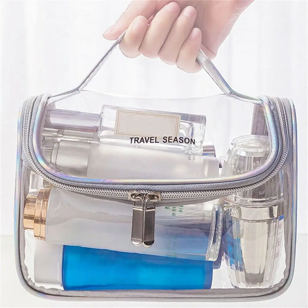 Colorful Transparent Portable Cosmetic Bag Portable Waterproof Large-capacity Travel Cosmetic Wash Storage Bag