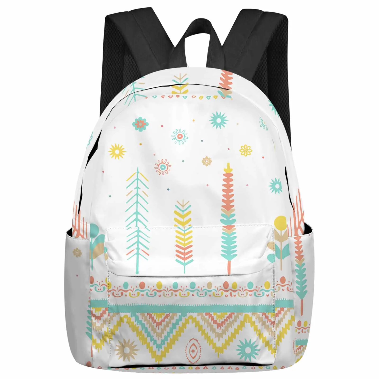 Hand Drawn Floral Lace With Ethnic Style Backpack Teenagers Student School Bags Laptop Custom Backpack for Men Women Travel Bag