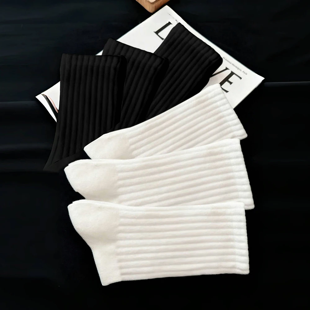 6pairs Unisex Casual Socks Solid Fashion Versatile Socks Breathable Comfy Crew Sock Casual Sports Socks For Men Women image 6