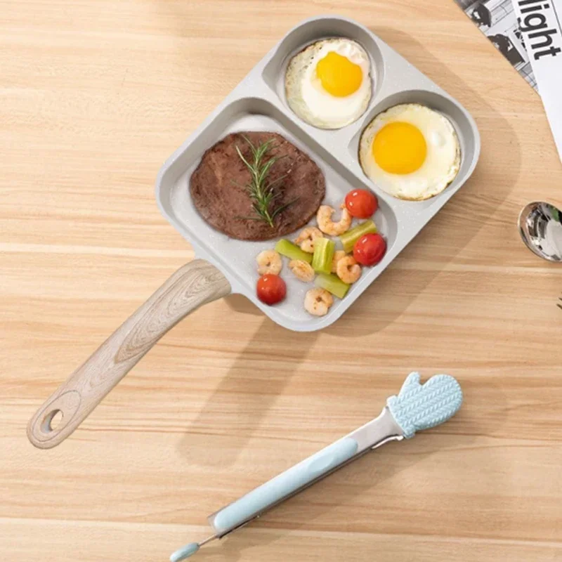 Sartén médica para huevos con piedra, 3 en 1, sartén para desayuno, multifuncional, antiadherente, para bistec