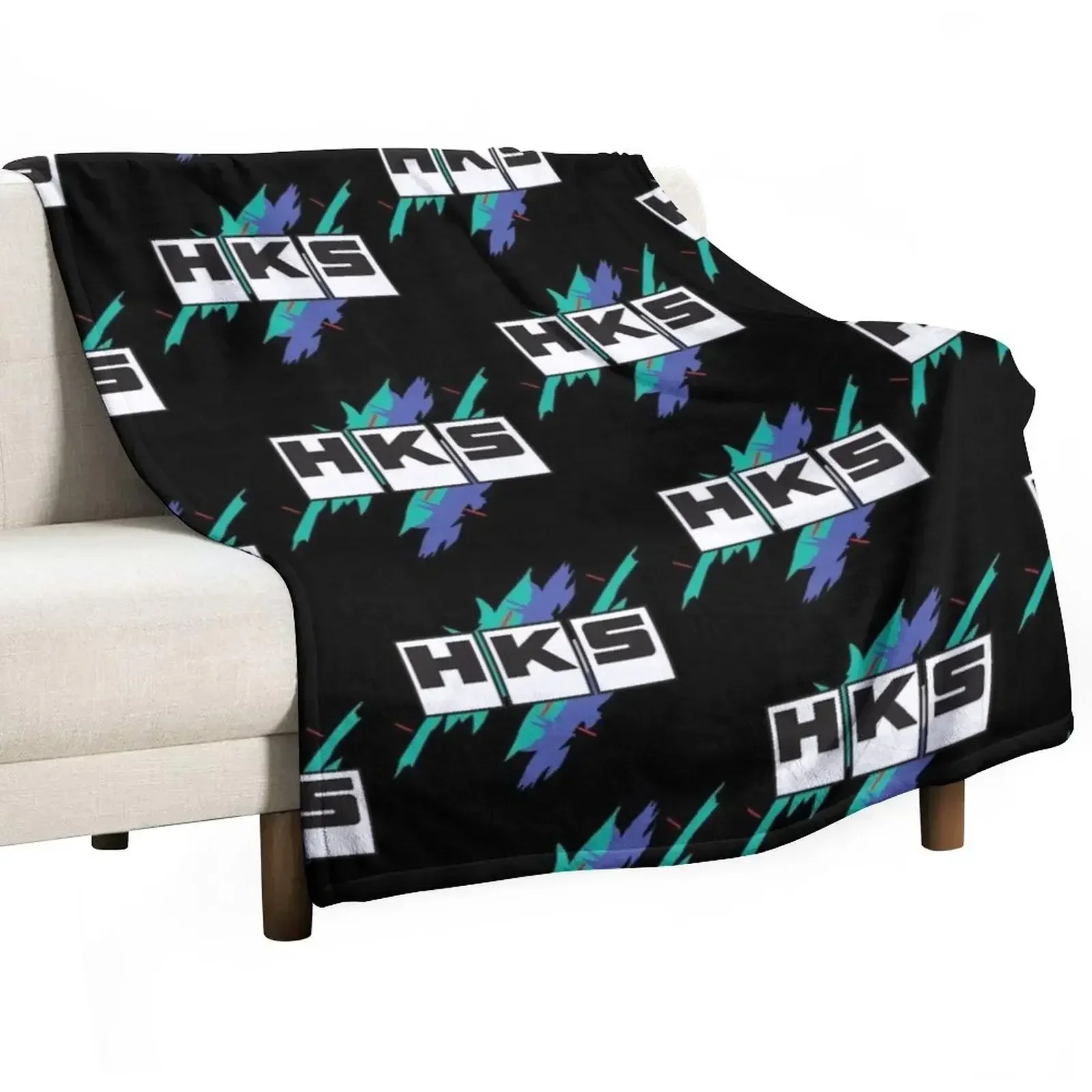 Vintage HKS Vaporwave Throw Blanket Decorative Beds Sleeping Bag Blankets