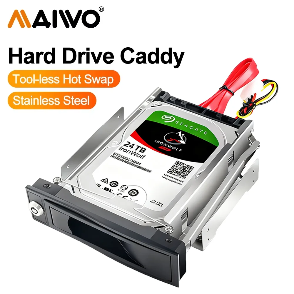 MAIWO CD-ROM Ruang HDD Rak Ponsel Internal 3.5 Inci HDD Alat Penutup Konverter Gratis Instalasi Hard Disk HDD-ROM Casing HDD