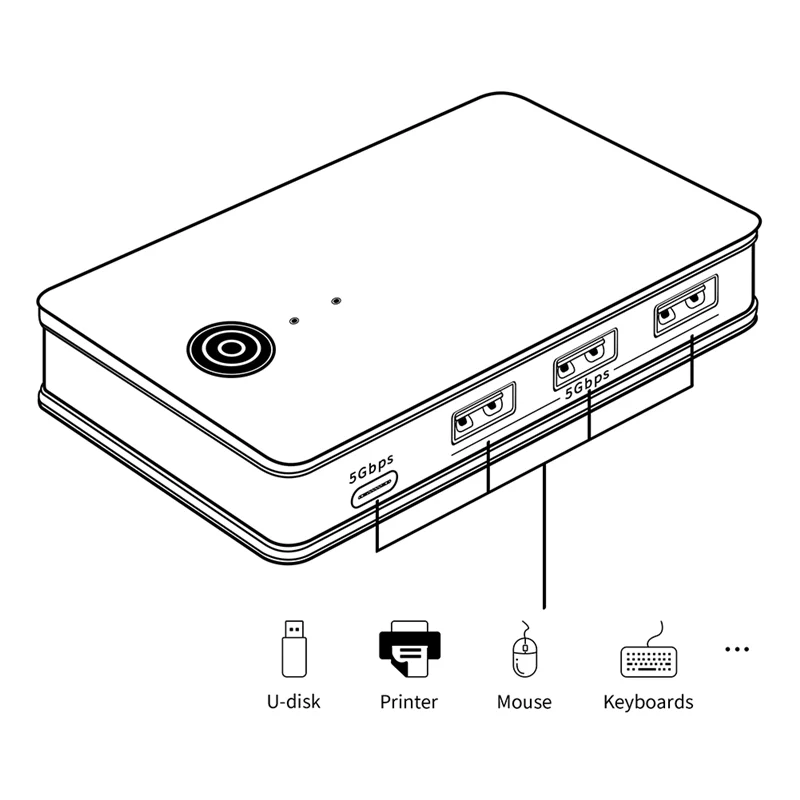 

【Купите это-нечно!】КВМ-переключатель USB3.0 с 2 входа-4 выходами и конвертером Typec, концентратор-концентратор, адаптер контроллера, общая печать на клавиатуре 5 Гбит/с