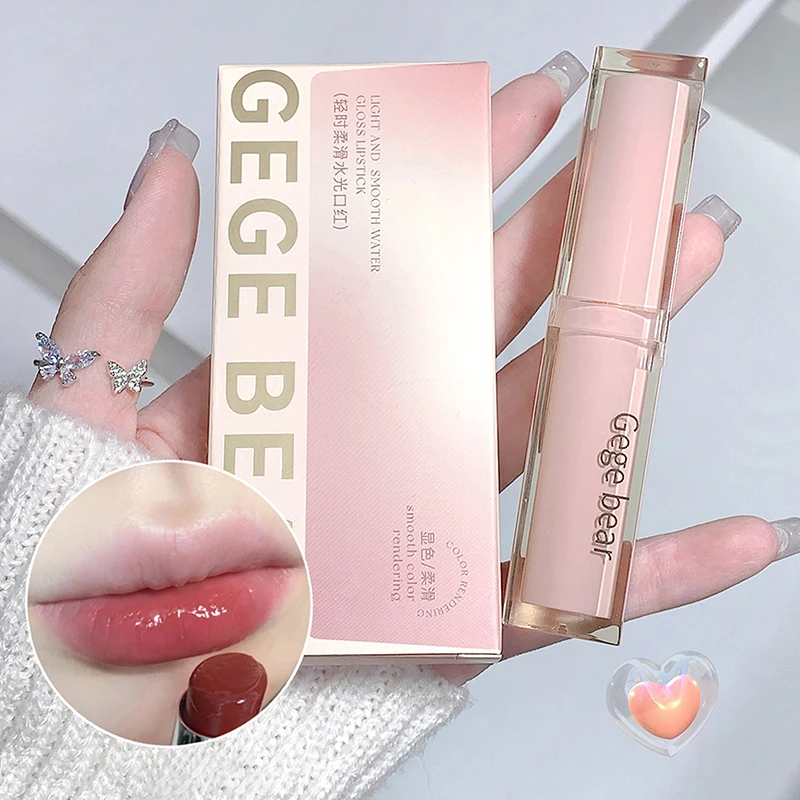1Pc Silky Mirror Jelly Lipstick Lasting Moisturising 6 Colors Water-light Lip Gloss Waterproof Lip Tint Makeup Women Cosmetics