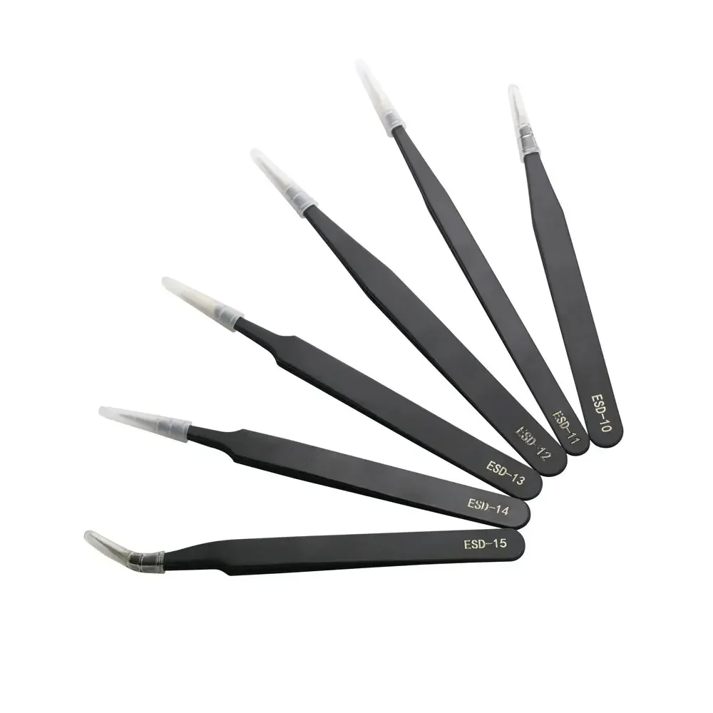 

Precision Tweezers ESD Anti-Static Stainless Steel Tweezers Repair Tools for Electronics Repair Soldering Craft