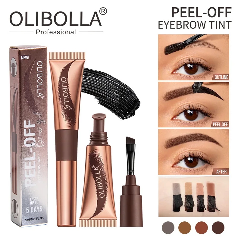Peel - Off Tint para sobrancelhas: gel para sobrancelhas à prova d'água, à prova de suor, semi-permanente, de longa duração e à prova de manchas