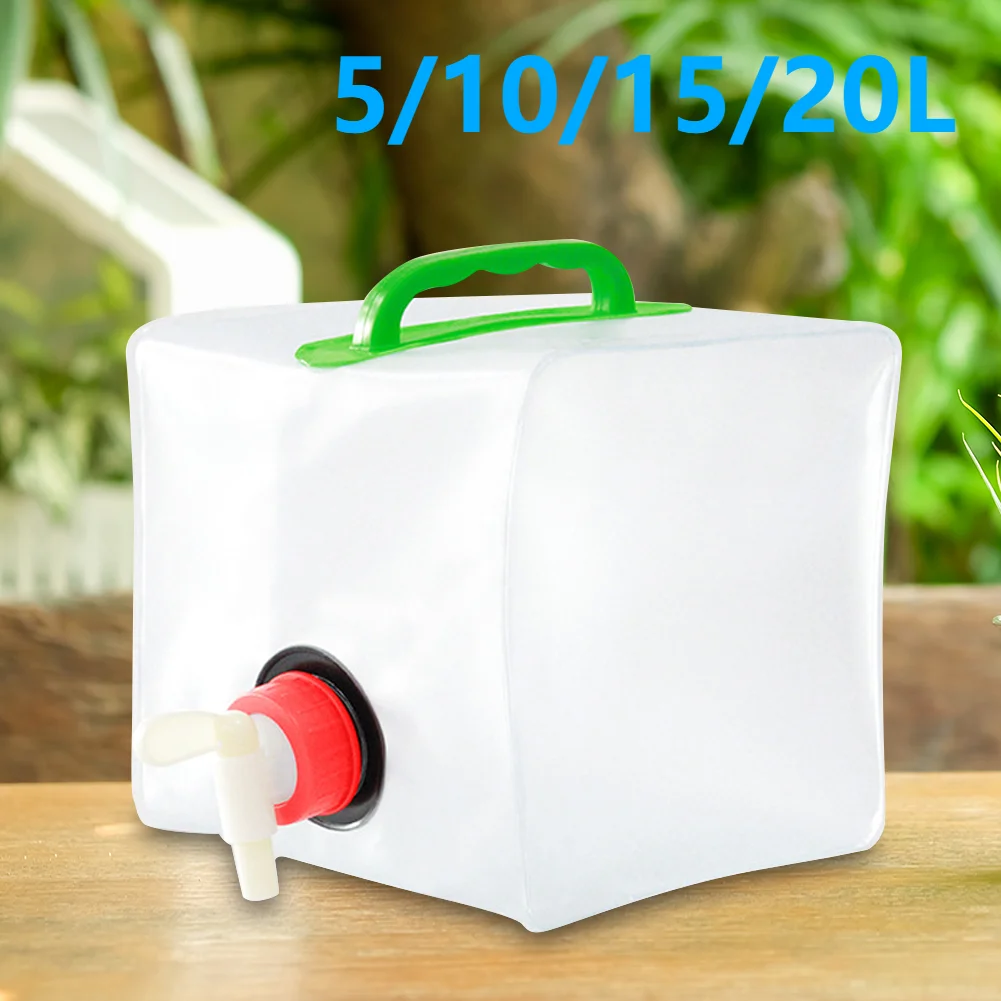 Outdoor 5/10/15/20L Folding Water Bag Large Capacity Portable Water Container Kettle Plastic Bucket Camping Equipment Supplies